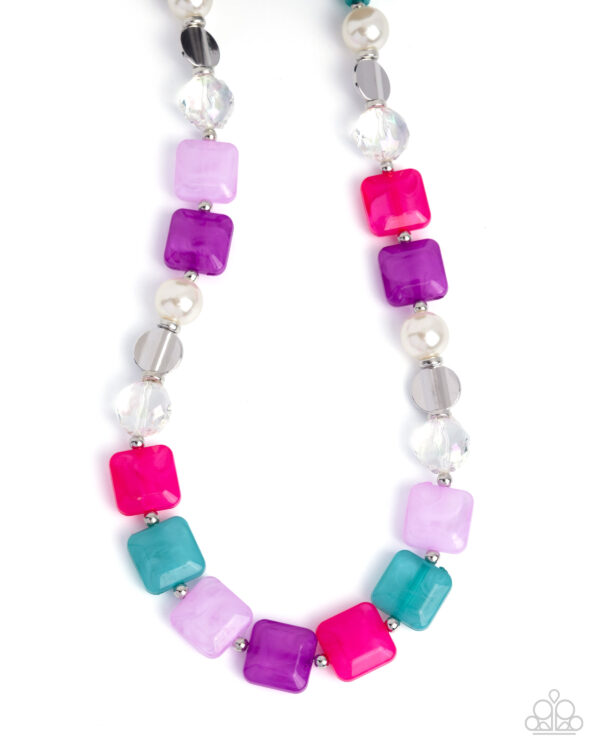 Continuous Cubes - Complete Look
Necklace: "Capricious Cubes - Pink" 
Bracelet: "Captivating Cubes - Pink" - Image 2