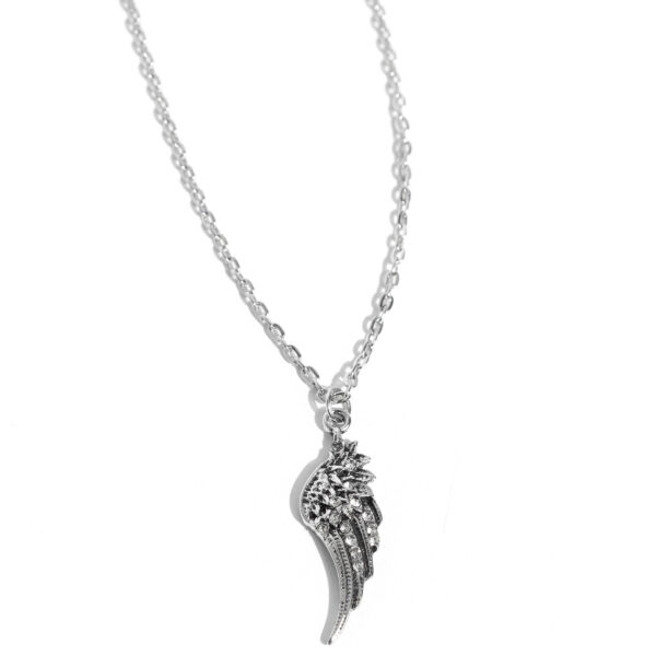 Notorious Nomad - White Angel Wing Short Necklace - Paparazzi - Fashion Fix June 2025