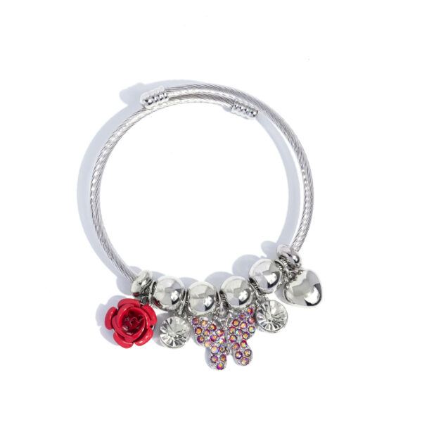 Windblown Whimsy - Red Coil Charm Bracelet