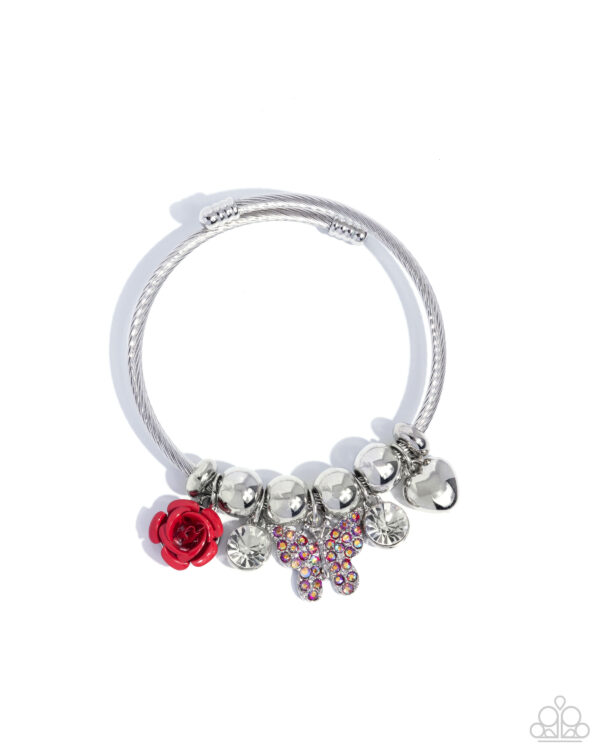 Windblown Whimsy - Red Coil Charm Bracelet
