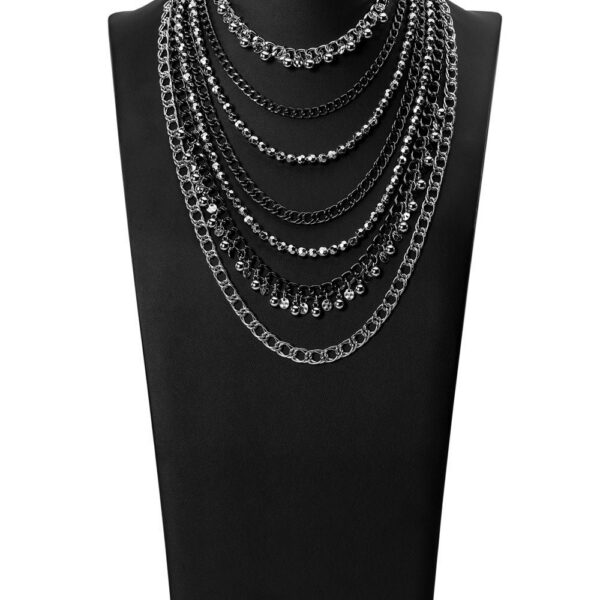 Audacious - 2022 Zi Collection - Silver and Gunmetal Chain Necklace
